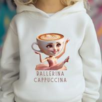 Italian Brainrot Children Sweatshirt Hooded Ballerina Cappuccina Print Hoodie Autumn Fashion Harajuku Hoody Boys Girls Pullover 160 gray