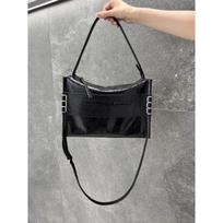 Vintage Suede Full Grain Leather Shoulder Bag Large Capacity Pillow Style Crossbody Women 32x10x26 cm black