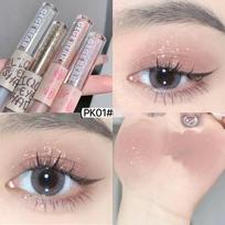 Liquid eye shadow double-ended matte pearlescent fine glitter flakes stacked to brighten eye shadow white