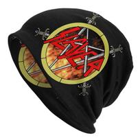 Slayers Letter Skullies Beanies Caps Unisex Women Unisex Hip Hop Winter Warm Knitted Hat Adult Heavy Metal Bonnet Hats Beanies Hat beige