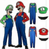 Vaikams Berniukams Mergaitėms Super Mario Luigi Santechnikas Broliai Karnavaliniai Drabužiai Kostiumas Y 7-9 years raudona