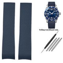 21 mm lenkta galinė silikoninė mėlyna laikrodžio apyrankė Longines Conquest HydroConquest L3.781 642 742 782 sportiniams nardymo laikrodžiams 21mm gray