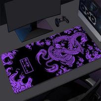 Purple Mat Japan Dragon Gaming Mousepad Keyboard Gamer Mouse Pad on The Table Speed Desk Mat Anime x x Mouse Mats 40x80x0.2cm black