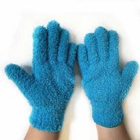 Microfiber Dusting Gloves Coral Fleece Fabric Elastic & Breathable Easy To Clean Dust From Car Boat and Plant Surfaces for Home 6pcs(3 pairs) mėlyna