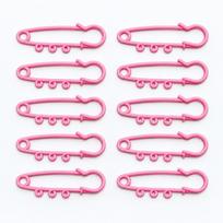 10 Pcs 3 Loops Safety Pins Zinc Alloy Clothes Pins Multi-purpose Brooch Pins  for Zinc Alloy rožinė