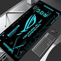 Rog Game Player Mouse Pad Large Computer Office Game Table Mats Rubber AntiSlip Stitched Edge Keyboard Mats 90x40 Xl Desk Pads 800X400X2MM blue