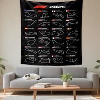 F1 2026 Race Calendar Circuits Track Design Patterned tapestry for bedroom and living room home decor sofas 100x150cm(39x59in)