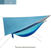 Mosquito Net Hammock with Sunshade Tarp - Outdoor Quick-Open Rainproof Set blue