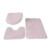 Soft Ultra-fine Fiber Bathroom Carpet Set Of 3 Pieces, Bathroom Mat Plush Bathroom Toilet Seat Cover, Absorbent Bathroom Mat, Machine Washable gray