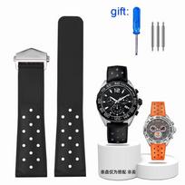 Dirželiai laikrodžiams TAG HEUER F1 Racing Car, CARRERA Ir Nardymo serijoms Aukštos kokybės silikoninės gumos laikrodžio dirželis Vyrams 22mm 22mm black