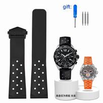 Dirželiai laikrodžiams TAG HEUER F1 Racing Car, CARRERA Ir Nardymo serijoms Aukštos kokybės silikoninės gumos laikrodžio dirželis Vyrams 22mm 22mm black