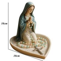 Virgin Mary Rosary Holder Statue Elegant Our Lady Prayer Rosary Box Holy Mother Figure Desktop Ornaments Home Decor black
