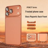 Magnetinis pritraukimas Matinis AG Stiklo Galinės Plėvelės Lipdukas, skirtas iPhone 17 Pro Max, Suderinamas su Apple 15, Greitas Montavimas. iPhone 13 oranžinė