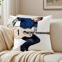 E-Ed Sheeran Cushion Cover Linen Pillowcase Soft For Sofa Bed Home Room Decor Peach skin 18*18(CM)-1Pcs white