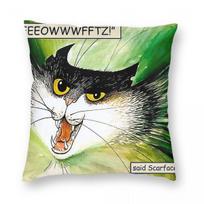 Scarface Claw Hairy Maclary Square Pillowcase Polyester Linen Velvet Pattern Decorative Pillow Case Sofa Seater Cushion Cover 45cmx45cm(18x18Inch) black