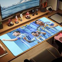 Lionel Messi Print  Cushion Non-slip Laptop Tablet Big Mousepad XXL Mat Mini PC Playmat With Lock edge 40cmx90cm(15.7x35.4inch) beige