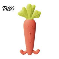 Food Grade Silicone Teether Baby Carrot Teether, Food-Grade BPA-Free Chew Toy for 3-6 High Temperature Sterilizable Months, Soothing Gum Massager, oranžinė