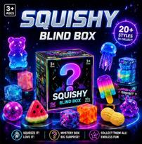 Needoh  Blind Box Squishy Cube Stress Relief Squeeze Adhd Sensory Anti Anxiety Toy Adults Kids Party Gift Surprise blue