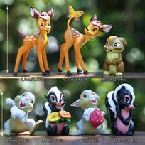 Bambi Small Deer And Rabbit Figurine Pvc Cartoon Desk Decor For Collectors orange