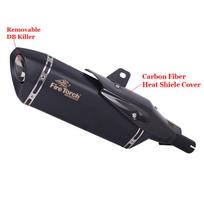 Slip On For Honda Forza750 Forza NSS 750 2021 - 2023 Motorcycle Exhaust Escape With Carbon Fiber Heat Shield Muffler DB Killer Type B