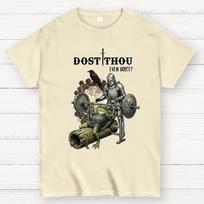 Dost Thou Even Hoist Funny Knight Spotting Frog Gym Cotton Summer Casual Cool Loose T-Shirt XXL smėlis