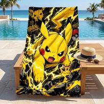Pikachu Power Stylish Digital Printing Beach Towel Quickdrying Absorbent Blanket For Beach Pool Gym Travel Christmas Gift C922433 80cmx160cm(31x63inch)
