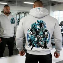 2026 Autumn/winter Dragon Ball Retro hoodie Super Saiyan Blue Forms Collage Print Gym Big Guy Retro for Men Women 4XL white