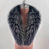 100% Natūralaus meškėno kailio apykaklė Žieminė moteriška mada Prabangi šilta natūrali skara paltams Kaklo šildytuvas Moteriškas storas kailio šalis Length 75cm black