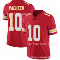 Kansas City Chiefs 10 Isiah Pacheco Football Jersey Mens Sports Uniform White 3XL