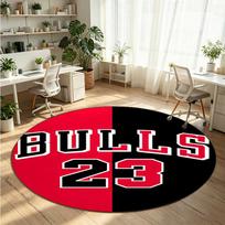 Chicago Bulls Printed Round Crystal Velvet Rug Soft Non Slip Floor Carpet For Bedroom Holiday Gift 120cmx120cm