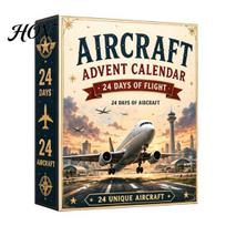 Christmas Hanging Ornaments Aircraft Advent Calendars 2026, Airplane Toy Countdown Calendar, 24 Days Aviation Themed Decor with Models, 2D Acrylic black