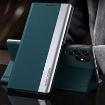 Atverčiamas odinis telefono dėklas Samsung Galaxy S25 Ultra S24 FE S23 S22 Plus S21 A56 A36 A16 A55 A15 A35 A26 A14 A52 A37 A14 A54 5G A57 S26 Ultra Samsung S25 tamsiai žalia spalva