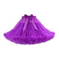 Suaugusiųjų labai pūstas kvėpuojantis tiulio sijonas - Minkštas Lolita tutu apatinis sijonas One Size tamsiai violetine spalva