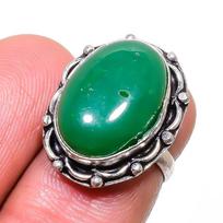 Green Onyx Gemstone 925 Sterling Silver Jewelry Ring Size 5 blue