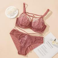 Thin plus size fat  women's underwear big chest small set bra breast with full cup bra 95E karminas