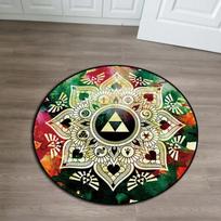 Legend of Zelda Kilimas Zelda Dekoras Apvalus Grindų Plotas Kilimas Žaidimų Kambario Kilimas Žaidėjų Dovanos Svetainė Miegamasis Populiarus Kilimas Diameter 60cm gray