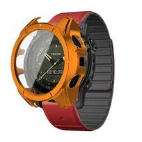 Dirželis+Dėklas Garmin Fenix 8 47 51mm Grūdinto Stiklo Dangtelis Magnetinis Silikoninis Dirželis QuickFit Apyrankės Apsauga Fenix8 Priedai Fenix 8 51mm-Solar black