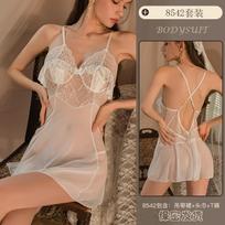 's new erotic lingerie, sexy halter lace seductive nightdress, small chest hot see-through uniform pajamas 8542