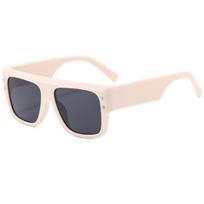 Classic Square Frame Wide Leg Design Stylish Eyeglasses Sun Glasses Women Rice Nail Sun Glasses New Sun Glasses Female show as picture white