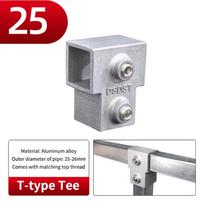 20X20Mm Kvadratinio Vamzdžio Trijų Krypčių 25X25Mm 30Mmx30Mm Aliuminio Lydinio Alkūnės Jungties Jungiklio Priedai Vamzdžio Fiksuota Jungtis