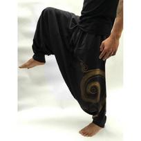 Vyriškos hipių jogos haremo kelnės Laisvos Elastingas juosmuo Plačios Vyriškos Laisvos Hipių Boho Čigonų Aladino Hipių Boho Harem S black