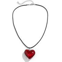 Chunky Puffy Heart Choker Necklace  Big Heart Pendant Adjustable Velvet Leather Chain Heart Necklaces Gifts for Women Teen Girls gray