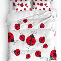 Ladybugs Bedding Set Comforter Duvet Cover Pillow Shams Abstract Bug Pattern With Many Different De Bedding Cover Double Bed Set EU Single 135*200cm/53x79in 3pcs gray