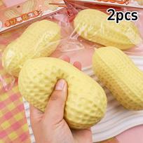 Peanut Stress Ball Crunchy Squeeze Ball Decor Buttery Soft Squishy Fidget Ornament ASMR Sensory Anti Stress Ball for Kids Adults