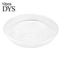 10 vnt. plastikinių gėlių vazonų lašelių padėklai skaidrūs apvalios formos kūrybingi lėkštės dekoras 15cm x 15cm x 2.8cm gryna