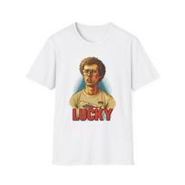 Napoleon Dynamite Lucky T-Shirt, Vintage Graphic Tee, Film Fan Apparel, Pop S white