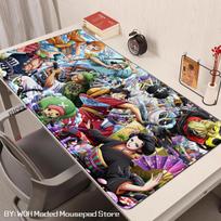 Anime Manga One Piece Mouse Pad Robin Luffy Zoro Sanji Nami Law Mousepad Computer Keyboard Pad Gaming Accessories XXL Desk Mat 30x80x0.2cm