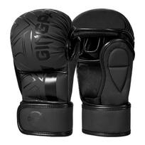 Half-Finger MMA Boxing Gloves Training Muay Thai Sandbag Punching Adult Kids PU Leather S M L Medium black
