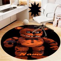 Custom Name Five Nights at Freddy's Printed Round Rug Carpet Chair Rug Area Rug Entryway Doormats,for Office Chair Living Room Bedroom Kitchen Room. 80cmx80cm brown