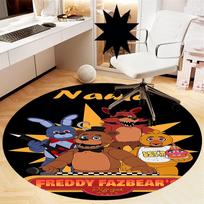 Custom Name Five Nights at Freddy's Printed Round Rug Carpet Chair Rug Area Rug Entryway Doormats,for Office Chair Living Room Bedroom Kitchen Room. 80cmx80cm